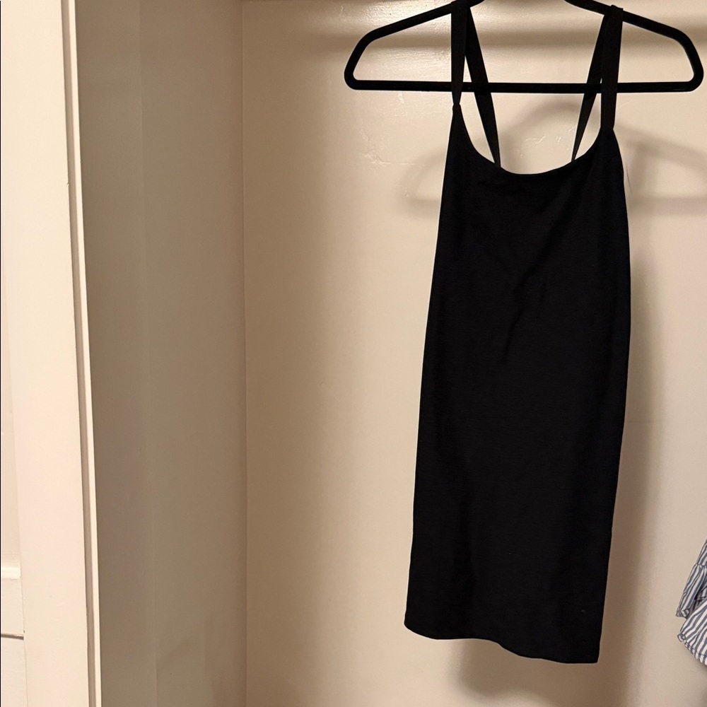 Beyond Yoga Black Strappy Slip Dress